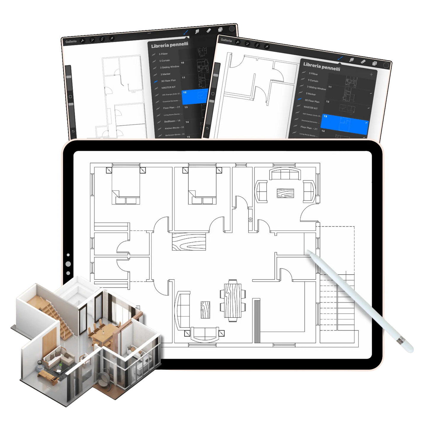 Get 4,500+ Professional Assets for Your Procreate Interior Designs