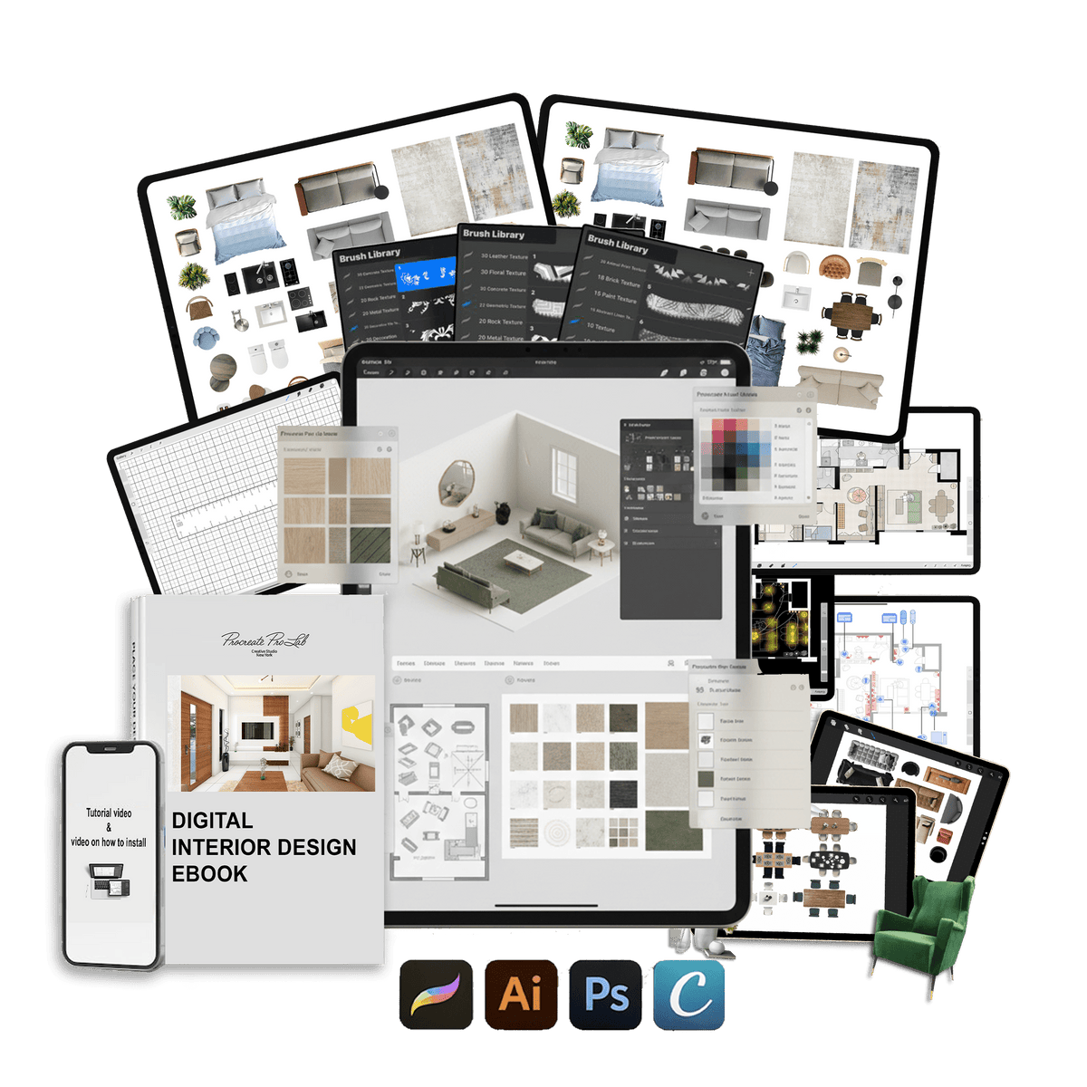 4,500+ Professional Assets for Procreate Interior Designs - ArchTools