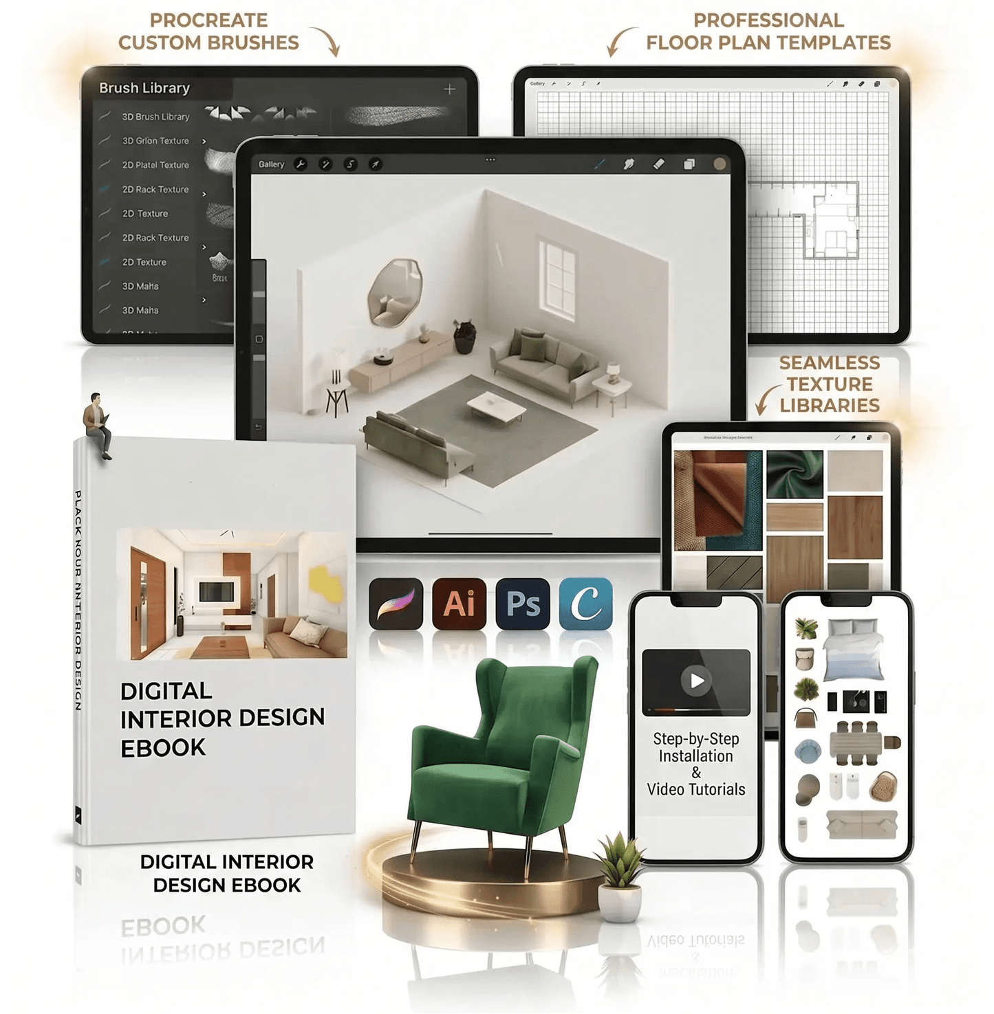 Get 4,500+ Professional Assets for Your Procreate Interior Designs - ArchTools