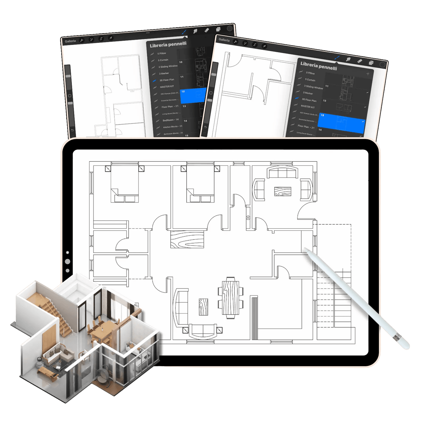 Get 4,500+ Professional Assets for Your Procreate Interior Designs - ArchTools